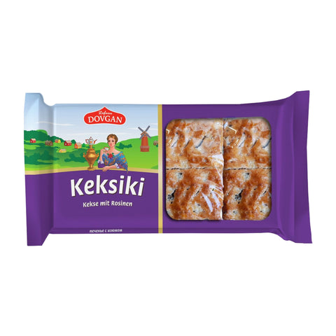 Dovgan - Keksiki (Gebäck mit Rosinen) - Karton 12 × 177 g