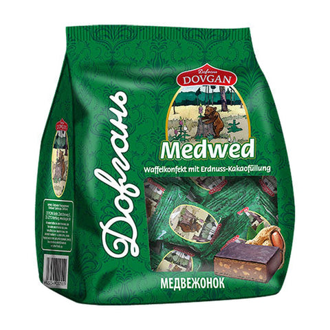 Dovgan - Medwed (Waffelkonfekt mit Erdnuss-Kakaofüllung) - Karton 12 × 200 g
