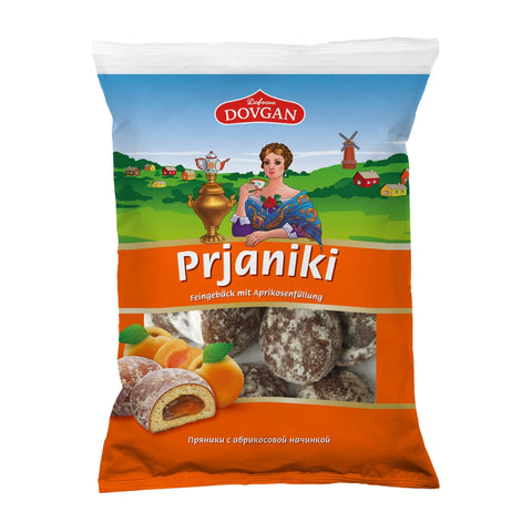 Dovgan - Prjaniki (Gebäck mit Aprikosenfüllung) - Karton 10 × 400 g