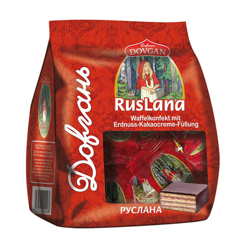 Dovgan - Ruslana (Waffelkonfekt mit Erdnuss-Kakaocreme) - Karton 12 × 200 g
