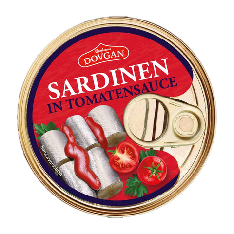 Dovgan - Sardinen in Tomatensauce - Karton 8 × 240 g