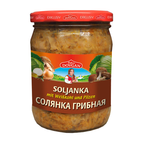 Dovgan - Soljanka (Weißkohlsuppe mit Pilzen) - Karton 10 × 480 g