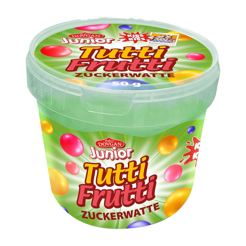 Dovgan - Zuckerwatte Tutti Frutti mit Frucht-Geschmack - Karton 6 × 50 g