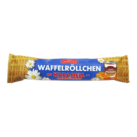 Dovgan - Waffelröllchen mit Karamellcreme - Karton 30 × 45 g