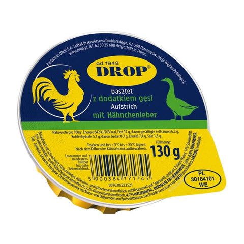 Drop - Pasztet gęsi (Brotaufstrich mit Gans) - Karton 16 × 130 g