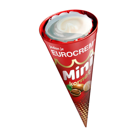 Eurocrem - Mini Kornet (Waffelhörnchen mit Cremefüllung) - Karton 15 × 65 g