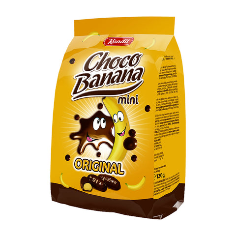 Kandit - Choco Banana Mini (Schaumzuckerware in Schokolade) - Karton 18 × 120 g