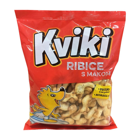 Kviki - Ribice (Salzcracker in Fischform) - Karton 20 × 100 g