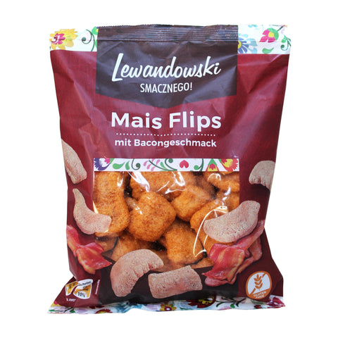 Lewandowski - Maisflips mit Bacongeschmack - Karton 24 × 70 g