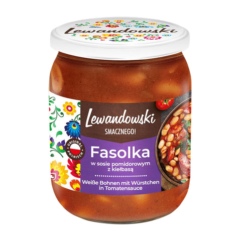 Lewandowski - Fasolka po bretońsku (Bohnen mit Wurst in Tomatensauce) - Karton 8 × 500 g