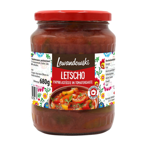 Lewandowski - Letscho (Paprikastücke in Tomatensauce) - Karton 6 × 680 g