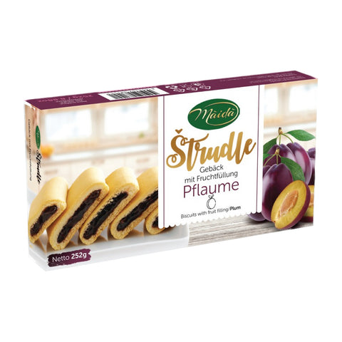 Mäida - Strudle (Strudelgebäck mit Pflaumenfüllung) - Karton 12 × 252 g