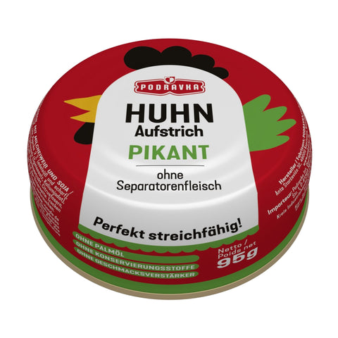 Podravka - Brotaufstrich aus Hühnerfleisch, pikant - Karton 22 × 95 g