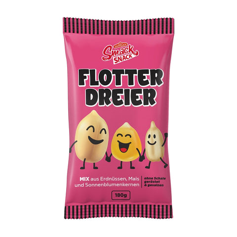 Smack - Flotter Dreier Mix (Erdnüsse, Mais & Sonnenblumenkerne) - Karton 12 × 180 g