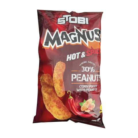 Stobi - Magnus Hot & Spicy (Scharfe Maisflips mit Erdnüssen) - Karton 16 × 200 g