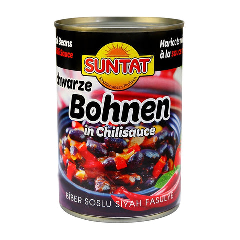 Suntat - Schwarze Bohnen in Chilisauce - Karton 12 × 400 g