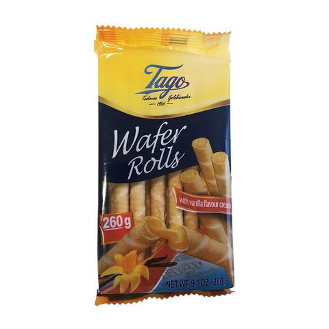 Tago - Rurki waflowe (Waffelröllchen mit Vanillegeschmack) - Karton 24 × 260 g