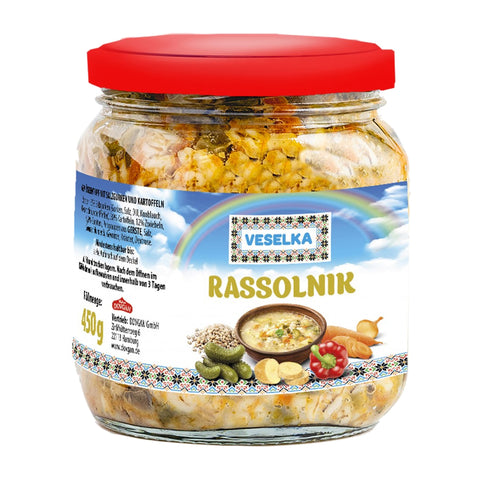 Veselka - Rassolnik (Eintopf mit Salzgurken) - Karton 12 × 450 g