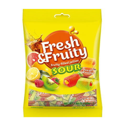 Wawel - Fresh & Fruity Sour (Gefüllte Geleebonbons) - Karton 14 × 160 g