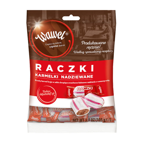 Wawel - Hartkaramellen mit Erdnuss-Kakaofüllung (Raczki) - 18 × 105 g