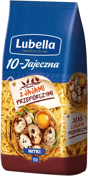 Lubella 10-Jajeczna, quail egg pasta 250 g – pack, front