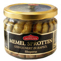 Memel smoked sprats in rapeseed oil 250 g – jar, front